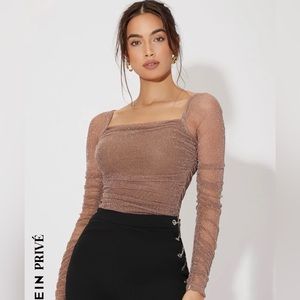 Taupe shimmer blouse